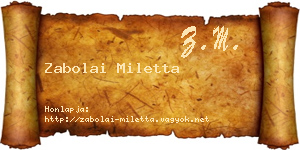 Zabolai Miletta névjegykártya